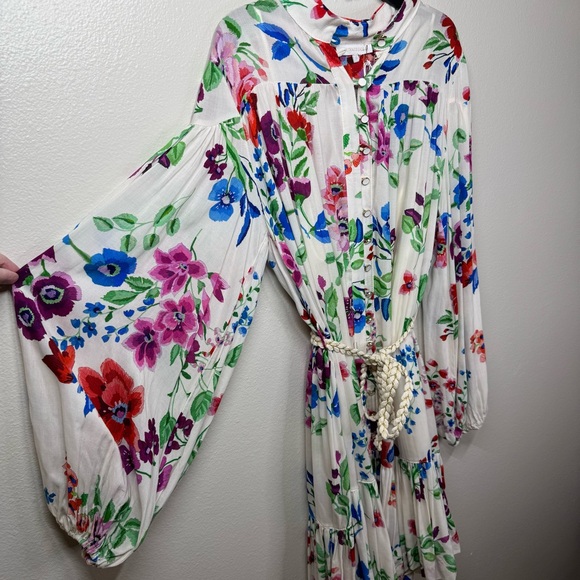 NWT OLIVACEOUS The Annie Dress Button Down Floral Design Long Sleeve Size Small - Picture 4 of 7
